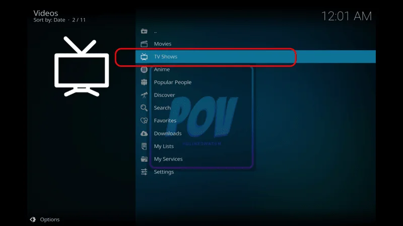 POV Addon Configuration Kodi